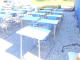 (9) METAL SCHOOL DESKS