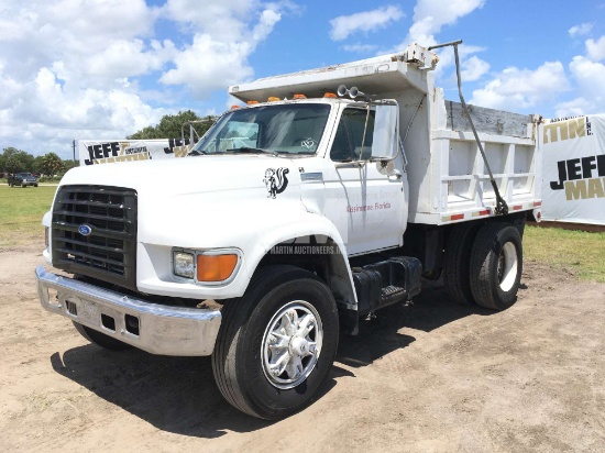 1995 FORD F-800 SINGLE AXLE DUMP TRUCK VIN: 1FDXF80C5SVA67667