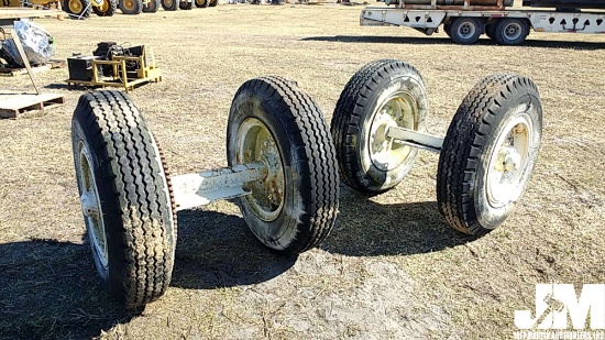 QTY OF (2) CONVEYOR AXLE TIRES & WHEELS