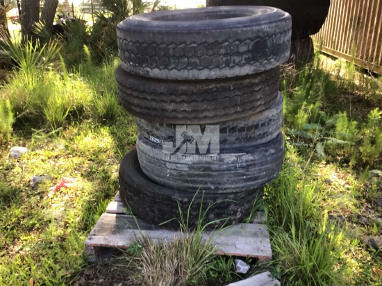 QTY OF (5) 295/75R22.5 TIRES