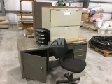 QTY OF (1) METAL DESK, 4-DRAWERS, 60