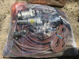 QTY OF (3) OXY/ACETYLENE HOSES, VARIOUS REGULATORS & AIR FILTERS,