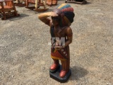 TEAKWOOD NATIVE AMERICAN STATUE, 40