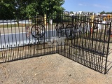 16' POWDER COATED GATE, W/ TREE INLAY