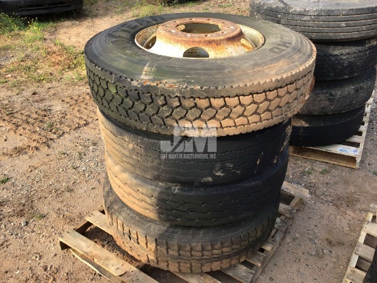 QTY OF (4) VARIOUS SIZE TIRES WITH RIMS