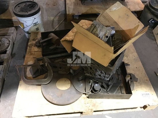 PALLET OF MISC. TOOLS & MACHINE PARTS