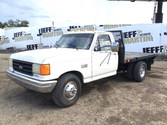 1987 FORD F-350 CUSTOM VIN: 1FDJF3713HNB33297 FLATBED