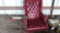 RED LEATHER WING BACK CHAIR