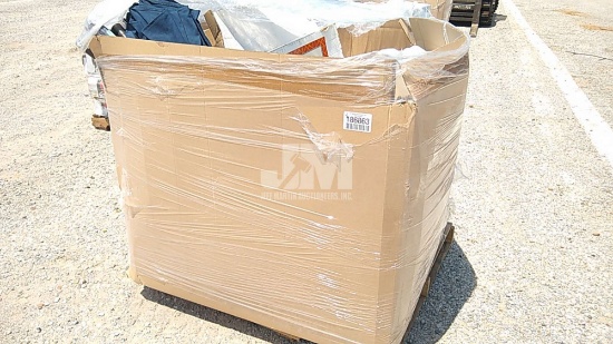 QTY OF PATIO COVERS & UMBRELLAS, A 60 QT COOLER, ***CONDITION UNKNOWN***