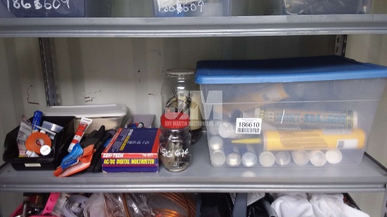 SHELF W/ MISC SHOP ITEAMS / SHELF NOT INCLUDED
