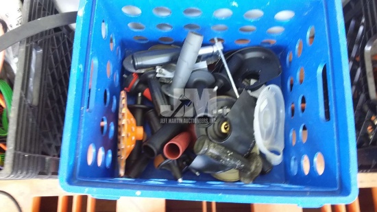 QTY (3) CRATES W/ MISC TOOL ACCESSORIES & BUNJI CORDS