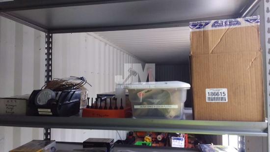 SHELF W/ MISC ELECTRICAL PARTS & GAUGES/ SHELF NOT INCLUDED