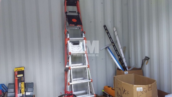 QTY (2) LADDERS (1) 8 FT & (1) ADJUSTABLE LADDER