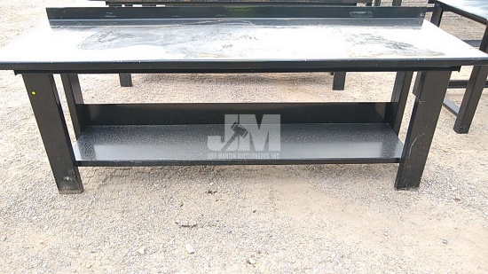 (UNUSED) 29" X 90" STEEL WORK BENCH W/SHELF
