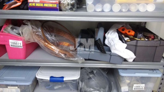 SHELF W/ MISC COPPER TUBING & FITTINGS / SHELF NOT