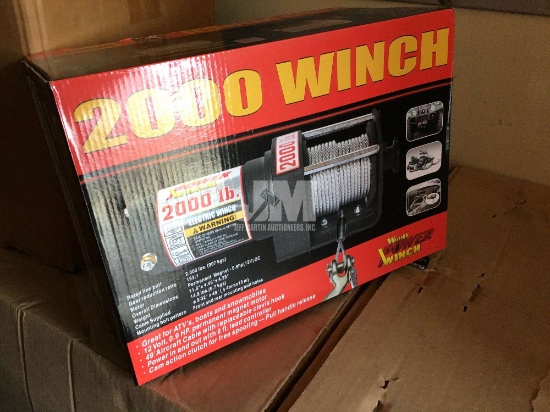 (UNUSED) WOOD POWER 2000 LB 12V UTILITY WINCH