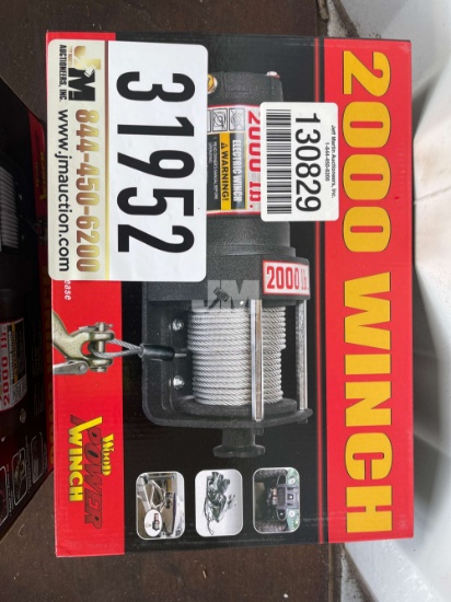 (UNUSED) WOOD POWER 2000 LB ELECTRIC WINCH, 12V, 5/32" X