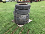 QTY OF (5) MISC COMMERCIAL TRUCK TIRES W/ WHEELS