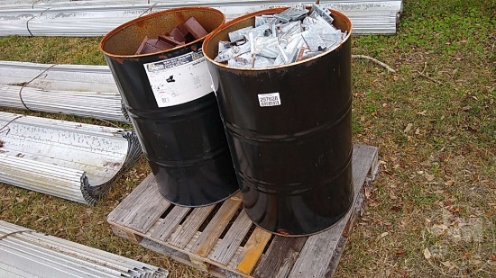 QTY (2) BARRELS OF METAL CLIPS FOR METAL BUILDING