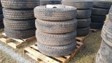 QTY OF (4) 9.00-20 TIRES W/ WHEELS