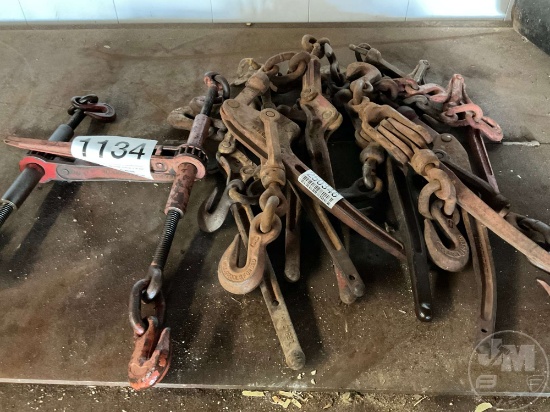 LOT OF VARIOUS SIZE/ TYPES OF CHAIN BINDERS