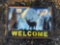 METAL 'WELCOME' W/ DEER DESIGN SIGN