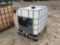 TOTE, CAGED, METAL PALLET, FOOD/BEVERAGE GRADE HOLDING TANK, W/ BOTTOM