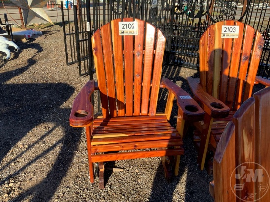 RED CEDAR AMISH BUILT SINGLE GLIDER CHAIR