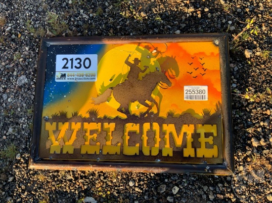 METAL 'COWBOY WELCOME SIGN