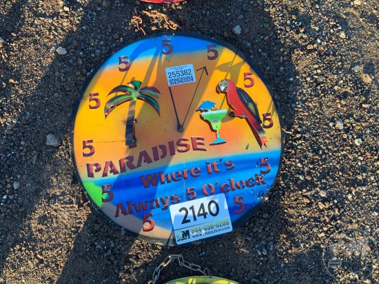METAL PARADISE WHERE ITS ALWAYS 5 0'CLOCK SIGN