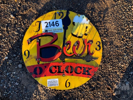 METAL 'IT'S BEER O'CLOCK' SIGN