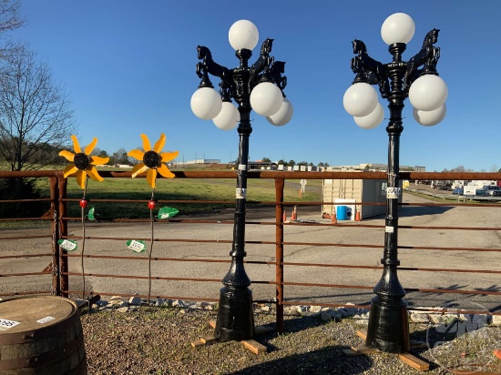 ALUMINUM 5-LIGHT HORSE LAMP POLE