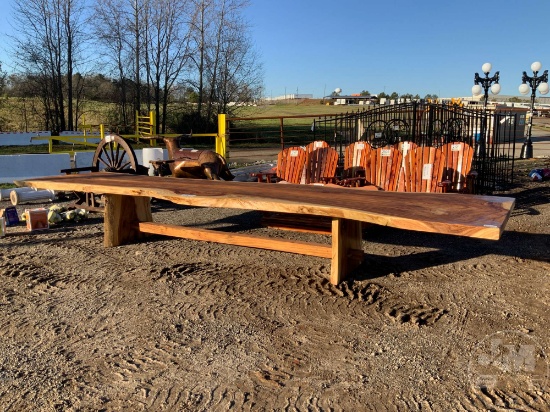 TEAK WOOD 16' SLAB TABLE