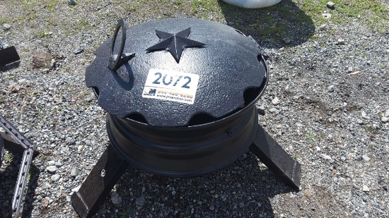HOMEMADE 24" STEEL FIRE PIT/GRILL