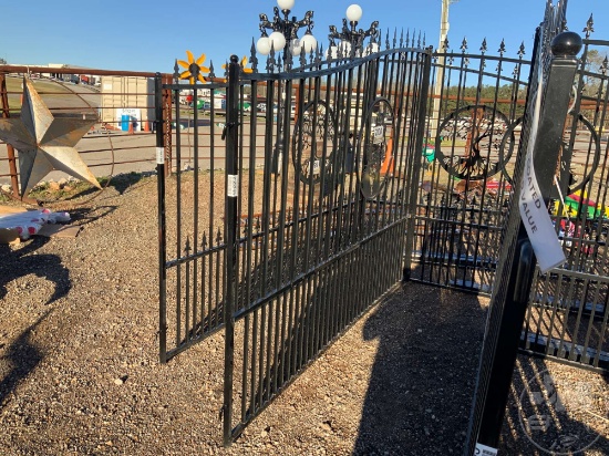 16' POWDER COATED GATE W/ HORSE INLAY