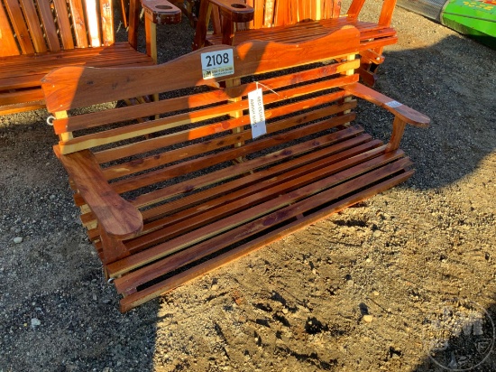 RED CEDAR AMISH BUILT PORCH SWING, NO CHAIN