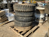 QTY OF (5) 10.00-20 HEAVY DUTY TIRES W/RIM