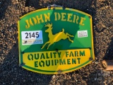 METAL 'JOHN DEERE QUALITY FARM EQUIPMENT' SIGN