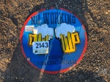 METAL 'NO WORKING DURING DRINKING HOURS' SIGN
