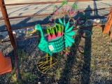 METAL PEACOCK W/ PIN WHEEL TAIL