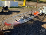 TRANSPARENT DOUBLE KAYAK, W/ PADDLES