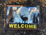 METAL 'WELCOME' W/ DEER DESIGN SIGN