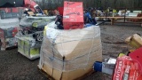 QTY OF MISC STORE RETURNS CONTAINING CHAINSAW, LEAF BLOWER, ETC,