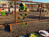 METAL 'JOHN DEERE' BIRDHOUSE ON STAND