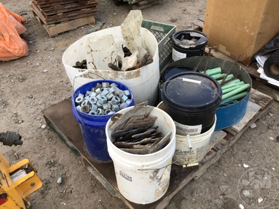 PALLET OF BOLTS/WASHERS & CONCRETE STAKES