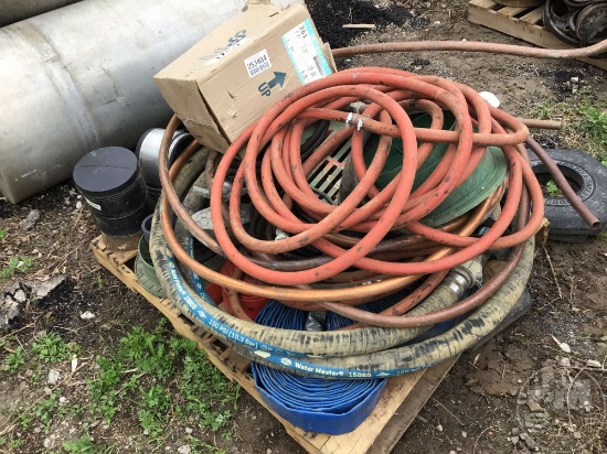 PALLET OF VARIOUS SIZE HOSES & DRAIN COVERS