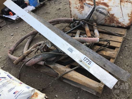 PALLET OF MISC HOSES AND CONCRETE MATERIALS