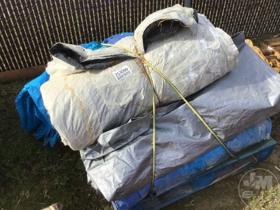 PALLET OF VARIOUS SIZE TARPS
