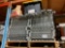 PALLET W/ ROLLING STORAGE RACKS
