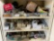 CABINET W/ MISC SINK,DRAIN PARTS & SHOWER PARTS